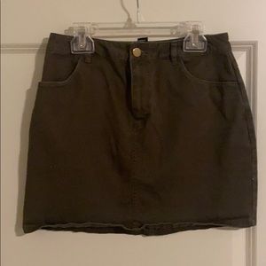 Army Green Forever 21 Mini Skirt